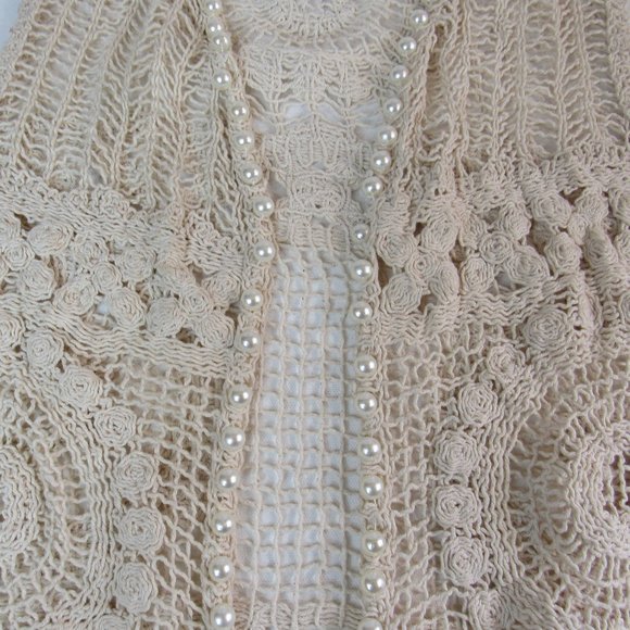 Sassy Bling Women's Lace Vest Boho Lightweight Crochet Knit Sleeveless - Picture 5 of 9